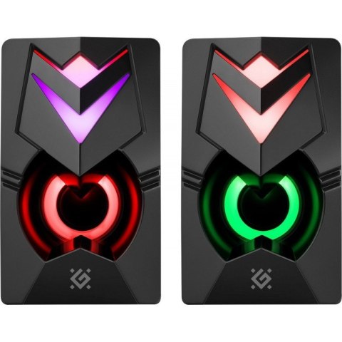 Defender Głośniki komputerowe J4 2.0 6W LED USB Czarne