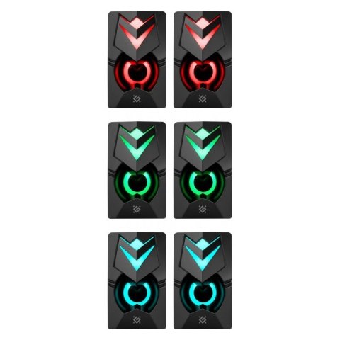 Defender Głośniki komputerowe J4 2.0 6W LED USB Czarne