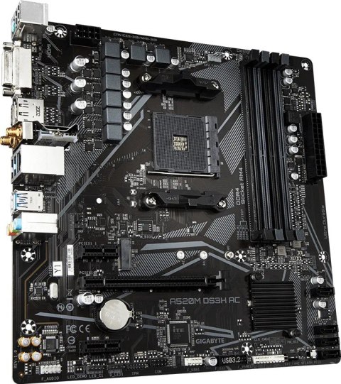 Gigabyte Płyta główna A520M DS3H AC AM4 4DDR4 /HDMI/DVI/DP M.2 mATX
