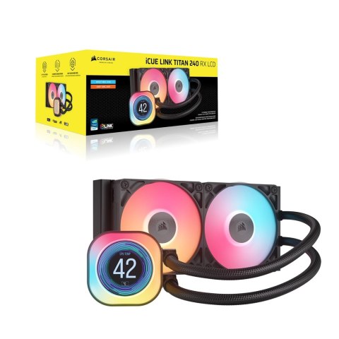 Corsair Chłodzenie wodne CORSAIR WAK iCUE LINK TITAN 240 RX LCD AIO 240mm