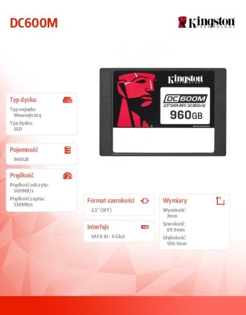 Kingston Dysk SSD DC600M 960GB