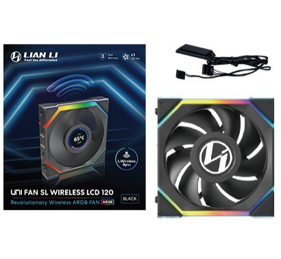 LIAN LI Lian Li UNI FAN SL Wireless LCD 120 Obudowa komputera Wentylator 12 cm Czarny 1 szt.