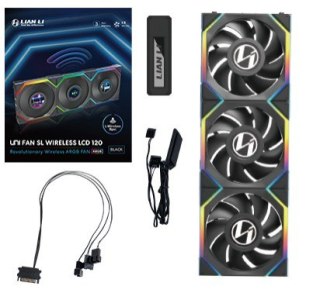 LIAN LI Lian Li UNI FAN SL Wireless LCD 120 Obudowa komputera Wentylator 12 cm Czarny 3 szt.