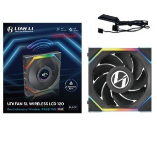 LIAN LI Lian Li UNI FAN SL Wireless LCD 120 Reverse Blade Obudowa komputera Wentylator 12 cm Czarny 1 szt.
