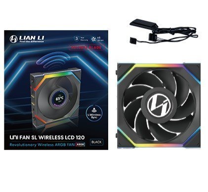 LIAN LI Lian Li UNI FAN SL Wireless LCD 120 Reverse Blade Obudowa komputera Wentylator 12 cm Czarny 1 szt.