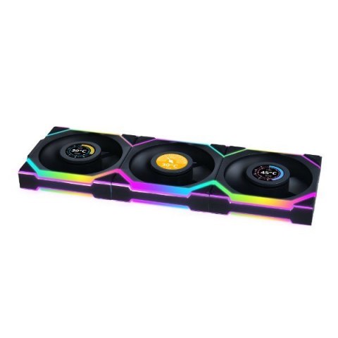LIAN LI Lian Li UNI FAN SL Wireless LCD 120 Reverse Blade Obudowa komputera Wentylator 12 cm Czarny 3 szt.