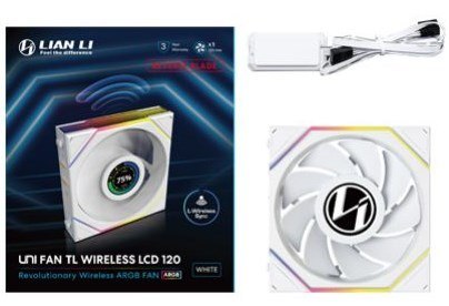 LIAN LI Wentylator 120 mm ARGB TL Wireless LCD biały