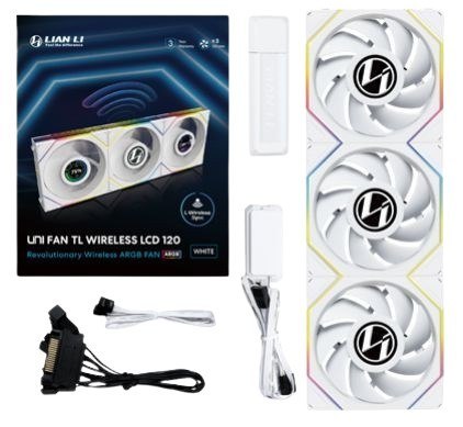 LIAN LI Wentylator Lian Li UNI FAN TL Wireless LCD 120 3-pack biały (12TLLCD1W3W)