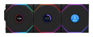 LIAN LI Wentylator Lian Li UNI FAN TL Wireless LCD Lüfter ARGB PWM Reverse Blade 120mm czarny