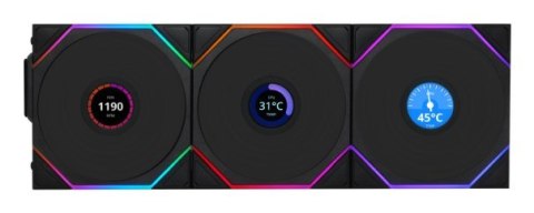 LIAN LI Wentylator Lian Li UNI FAN TL Wireless LCD Lüfter ARGB PWM Reverse Blade 120mm czarny