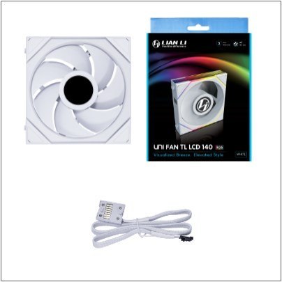LIAN LI Wentylator bezprzewodowy Lian Li UNI FAN TL LCD, ARGB, PWM - 140mm, biały