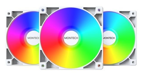Montech Wentylator Montech GF120 PWM ARGB, 3 szt. - 120mm, biały
