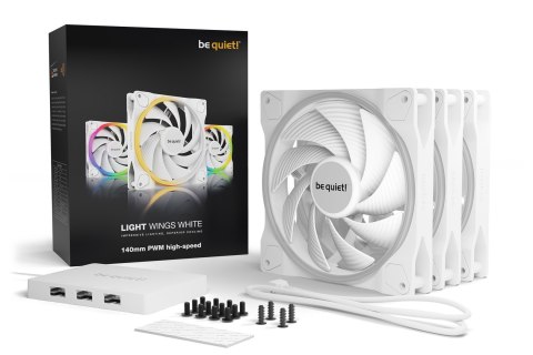 BE QUIET! Zestaw wentylatorów be quiet! LIGHT WINGS WHITE 140 mm PWM