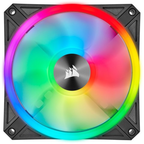Corsair Korsarz | Zestaw podwójnych wentylatorów PWM 140 mm serii QL z węzłem oświetleniowym CORE | Podświetlenie QL140 RGB | Wentylator