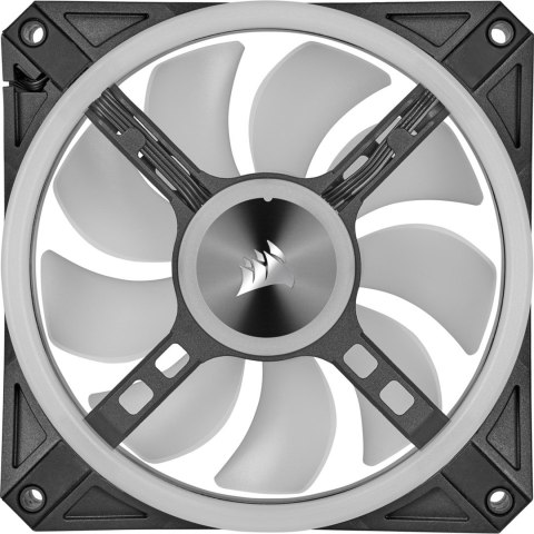 Corsair Korsarz | Zestaw podwójnych wentylatorów PWM 140 mm serii QL z węzłem oświetleniowym CORE | Podświetlenie QL140 RGB | Wentylator