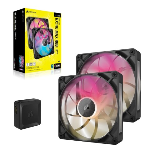 Corsair Zestaw startowy CORSAIR iCUE Link RX140 MAX RGB - Wentylator obudowy - 140mm - (zestaw 2 szt.)