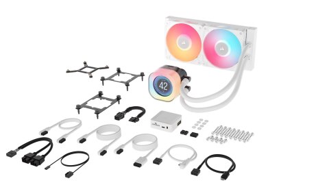 Corsair Corsair iCUE LINK TITAN 240 RX LCD Procesor Chłodnica cieczy all-in-one 12 cm Biały 1 szt.