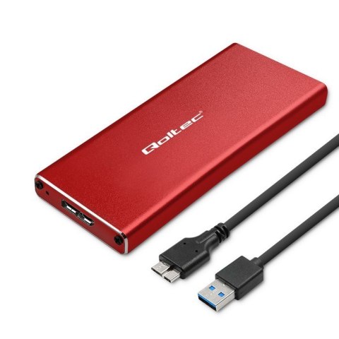 Qoltec QOLTEC OBUDOWA NA DYSK M.2 SSD | SATA | NGFF | USB 3.0 | SUPER SPEED 5GB/S | 2TB | CZERWONY