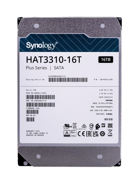 Synology Synology HDD Plus Series (16 TB; 3.5"; SATA) HAT3310-16T