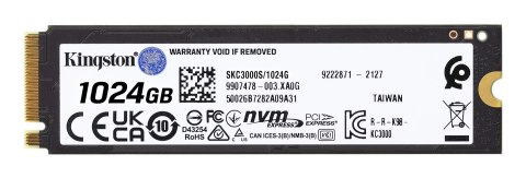 Kingston Dysk SSD Kingston KC3000 (1TB; M.2 2280; PCIe 4.0 x4 NVMe; SKC3000S/1024G)