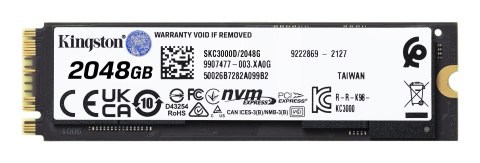 Kingston Dysk SSD Kingston KC3000 (2TB; M.2 2280; PCIe 4.0 x4 NVMe; SKC3000D/2048G)
