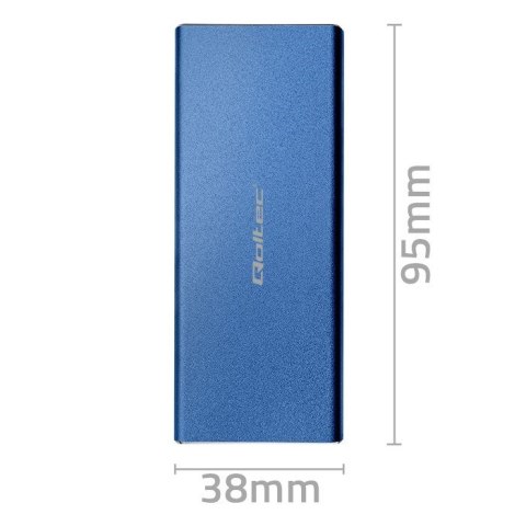 Qoltec QOLTEC OBUDOWA NA DYSK M.2 SSD | SATA | NGFF | USB 3.0 | SUPER SPEED 5GB/S | 2TB | NIEBIESKI