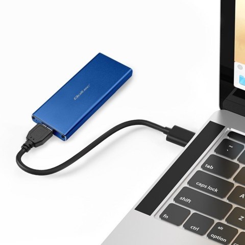 Qoltec QOLTEC OBUDOWA NA DYSK M.2 SSD | SATA | NGFF | USB 3.0 | SUPER SPEED 5GB/S | 2TB | NIEBIESKI
