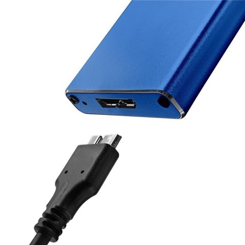 Qoltec QOLTEC OBUDOWA NA DYSK M.2 SSD | SATA | NGFF | USB 3.0 | SUPER SPEED 5GB/S | 2TB | NIEBIESKI
