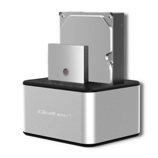 Qoltec QOLTEC STACJA DOKUJĄCA DYSKÓW 2XHDD/SSD 2.5"/3.5" SATA | USB 3.0 | KLONOWANIE