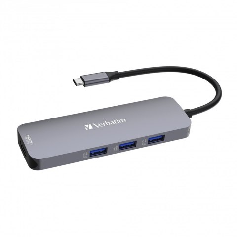 Verbatim Verbatim CMH-08 USB Type-C 5000 Mbit/s Srebrny