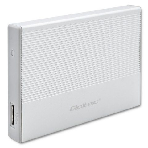 Qoltec Obudowa | Kieszeń na dysk SSD HDD 2.5 cala| SATA | USB 3.0 | Super speed 5Gb/s | 2TB | Srebrna