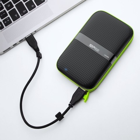 Silicon Power Dysk zewnętrzny HDD Silicon Power Armor A60 (1TB; 2.5"; USB 3.2; 5400 obr/min; Green-Black; SP010TBPHDA60S3K)