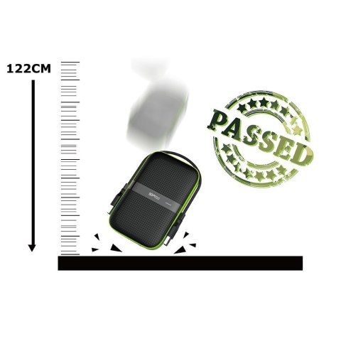 Silicon Power Dysk zewnętrzny HDD Silicon Power Armor A60 (1TB; 2.5"; USB 3.2; 5400 obr/min; Green-Black; SP010TBPHDA60S3K)
