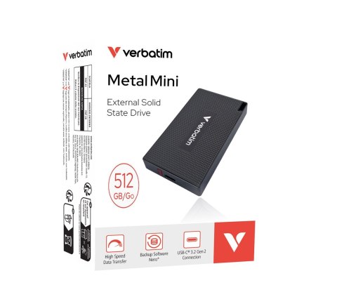 Verbatim Verbatim 32030 Zewnętrzny dysk SSD 512 GB USB Type-C USB 3.2 Gen 2x2 Szary