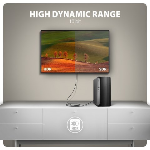 AXAGON RVD-HI20C2 Adapter aktywny DisplayPort -> HDMI 1.4, 4K/60Hz, kabel 1,8m