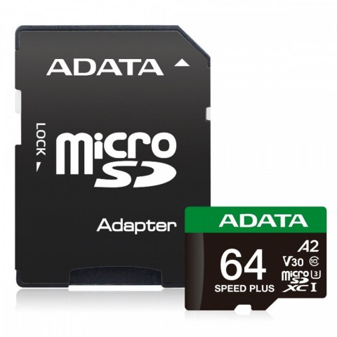 Adata Karta pamięci microSD Speed Plus 64GB UHS1 U3 V30 A2 160/140 MB/s