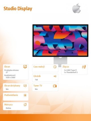 Apple Studio Display - Nano-Texture Glass - Uchwyt mocujący VESA. Bez podstawki