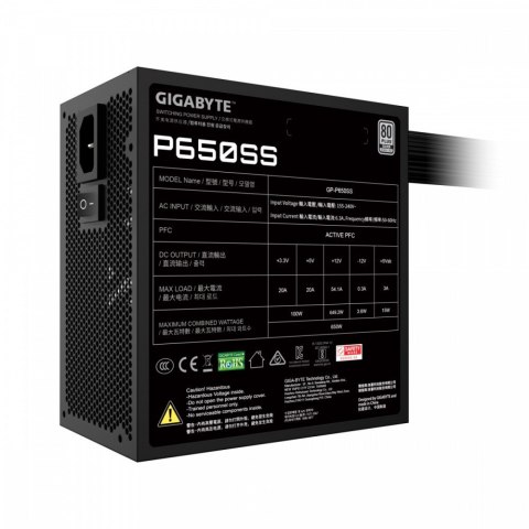 Gigabyte Zasilacz 650W GP-P650SS 80+ Silver