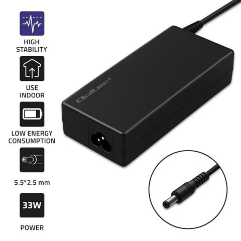 Qoltec Zasilacz desktopowy 60W | 12V | 5A | 5.5*2.5 | + kabel zasilający