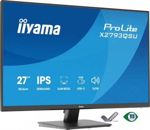 IIYAMA Monitor 27 cali X2793QSU-B1 IPS, QHD, HDMI, DP, 2xUSB
