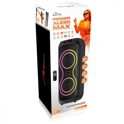 Media-Tech Głośnik bluetooth power audio MAX MT3185 Bluetooth 5.3+EDR/TWS/MP3/MicroSD/USB/AUX/Karaoke/USB-C/RMS 120W/ PMPO 1400W