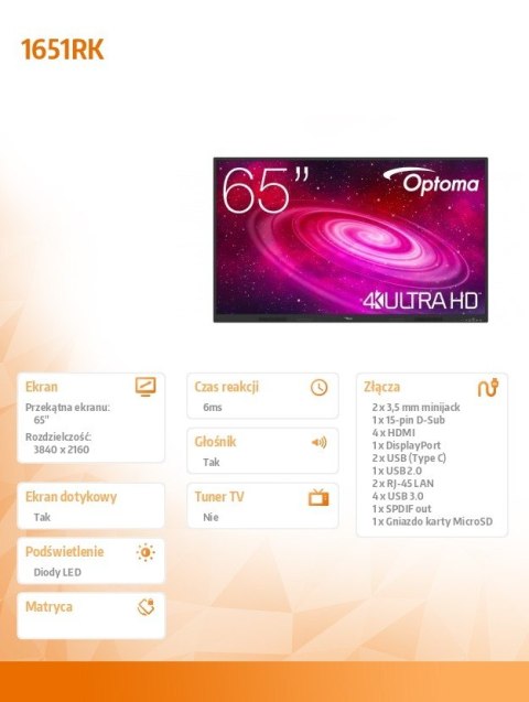 Optoma Monitor IFPD 1651RK W3FC0S1W111