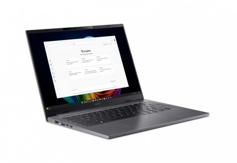 Acer Laptop TravelMate X4 14 AI TMX414-51-TCO Ultra5 226V 32GB/512GB/14 cali/W11PRO, 3 Years On Site, Copilot+PC