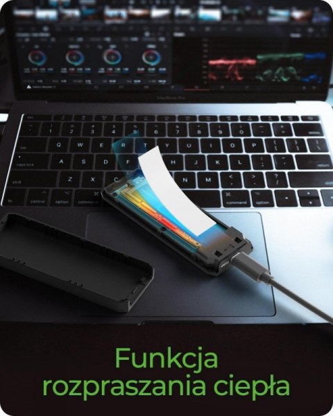 IcyBox Obudowa dysku IB-1805ML-CU31 NVMe M.2 SSD, RGB oświetlenie
