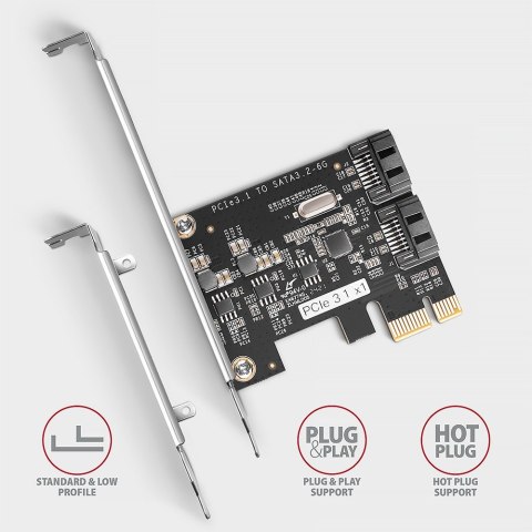 AXAGON PCES-SJ2 Kontroler PCIe 2x wewnętrzny port SATA 6G, chipset JMB582 SP & LP