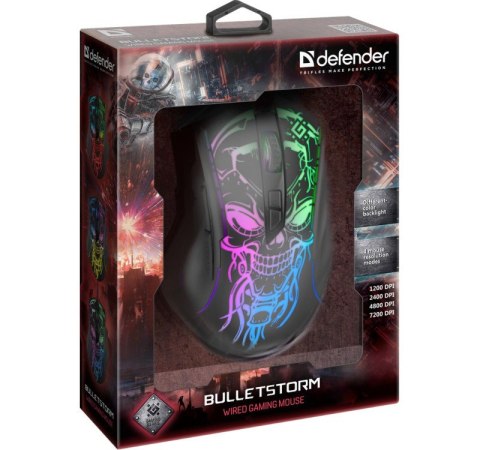 Defender Mysz gamingowa przewodowa Bulletstorm GM-928 72000 dpi 7P