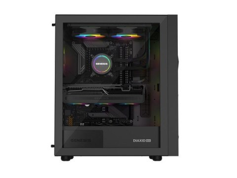 Natec Obudowa Genesis Diaxid 605 ARGB MIDI TOWER USB-C Czarna