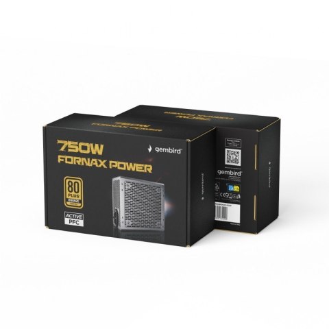Gembird Zasilacz ATX 750W aktywne PFC 12 cm fan 80+Bronze color box