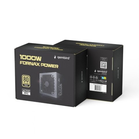Gembird Zasilacz ATX o mocy 1000W aktywne PFC 12 cm fan 80+Gold