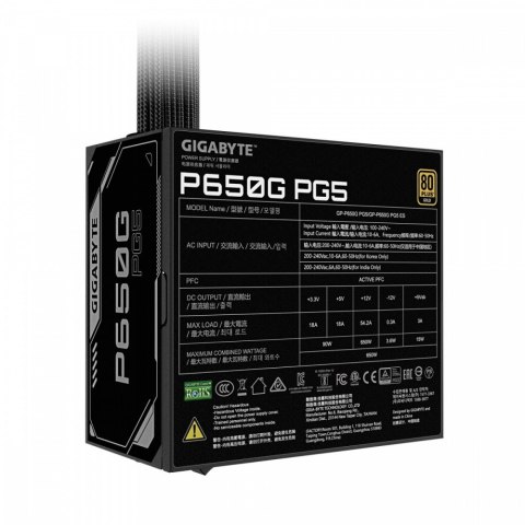 Gigabyte Zasilacz P650G 650W PG5 120mm hydraulic fan ATX